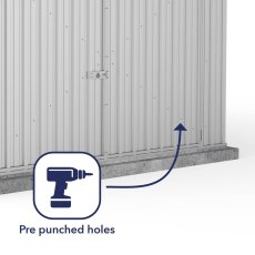 10x15 Mercia Absco Utility Metal Workshop in Zinc - pre-punched holes for easy assembly