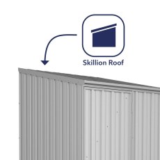 5x5 Mercia Absco Space Saver Pent Metal Shed in Zinc - skillion roof
