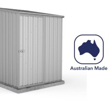5x5 Mercia Absco Space Saver Pent Metal Shed in Zinc - manufactured in Australia