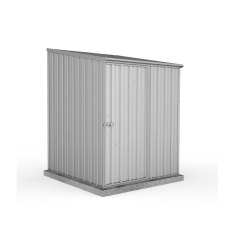 5x5 Mercia Absco Space Saver Pent Metal Shed in Zinc - isolated