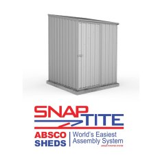 5x5 Mercia Absco Space Saver Pent Metal Shed in Zinc - world's easiest assembly system