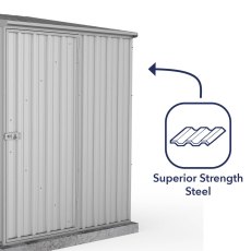 5x5 Mercia Absco Space Saver Pent Metal Shed in Zinc - strong wall cladding