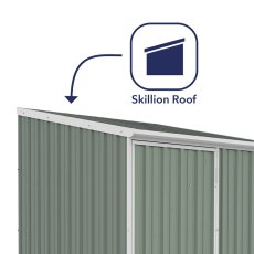 5x5 Mercia Absco Space Saver Pent Metal Shed in Pale Eucalyptus - skillion roof