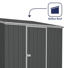 7x5 Mercia Absco Space Saver Pent Metal Shed in Monument - skillion roof