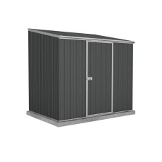 7x5 Mercia Absco Space Saver Pent Metal Shed in Monument - isolated with door closed