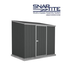 7x5 Mercia Absco Space Saver Pent Metal Shed in Monument - world's easiest assembly system