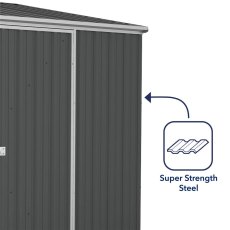 7x5 Mercia Absco Space Saver Pent Metal Shed in Monument - strong wall cladding