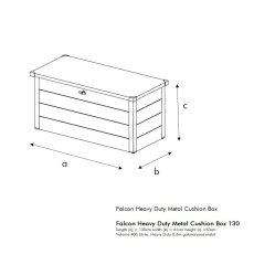 4x2 Falcon Heavy Duty Metal Storage Box 130  in Anthracite Grey - diagram