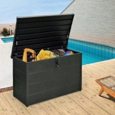 4x2 Falcon Heavy Duty Metal Storage Box 130  in Anthracite Grey -  insitu with accessories