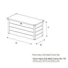 5x2 Falcon Heavy Duty Metal Storage Box 165 in Anthracite Grey - diagram