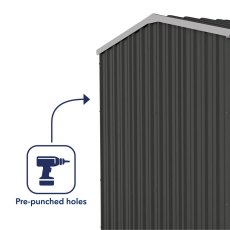 7x7 Mercia Absco Premier Shed in Monument - pre-punched holes for easy assembly