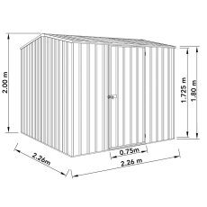 7x7 Mercia Absco Premier Shed in Monument - dimensions