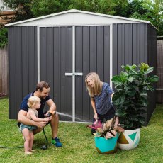 10x10 Mercia Absco Regent Metal Shed in Woodland Grey - insitu