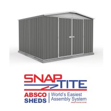 10x10 Mercia Absco Regent Metal Shed in Woodland Grey - world's easiest assembly system
