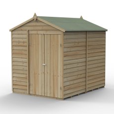 8 x 6 Forest 4Life Overlap Windowless Apex Wooden Shed with Double Doors - isolated with doors closed