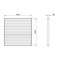 Forest Ecodek Composite Deck Kit in Grey - 2.4m x 2.4m - dimensions