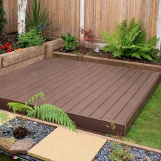 Forest Ecodek Composite Deck Kit in Brown - 2.4m x 2.4m - insitu