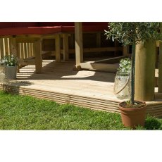 3m Forest Premium Hexagonal Wooden Garden Gazebo with Timber Roof - sturdy timber decked floor