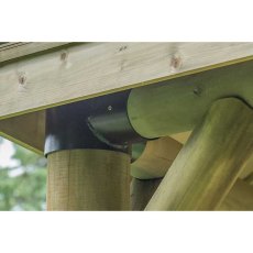 3m Forest Premium Hexagonal Wooden Garden Gazebo with Timber Roof - powder coated metal corner brace