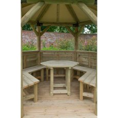 3m Forest Premium Hexagonal Gazebo with Timber Roof - internal without cushions