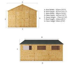 15x10 Mercia  Mercia Premium Shiplap Apex Workshop - diagram