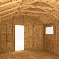 16x10 Mercia Premium Shiplap Apex Workshop - roof trusses with metal supports