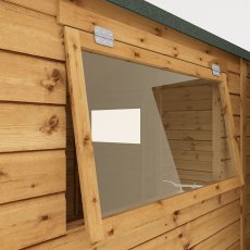 10x10 Mercia Premium Shiplap Reverse Apex Workshop - closed up of opening window