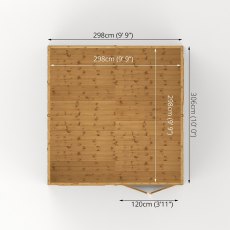 10x10 Mercia Premium Shiplap Reverse Apex Workshop - floor plan