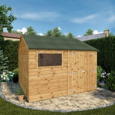 10x10 Mercia Premium Shiplap Reverse Apex Workshop, in situ