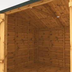 10x10 Mercia Premium Shiplap Reverse Apex Workshop - internal roof trusses and wall framing