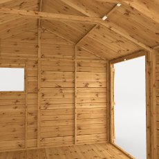 12x10 Mercia Premium Shiplap Reverse Apex Workshop - internal roof trusses and wall framing