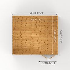 12x10 Mercia Premium Shiplap Reverse Apex Workshop - floor plan