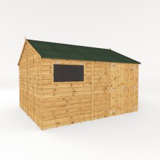 12x10 Mercia Premium Shiplap Reverse Apex Workshop - isolated angle view