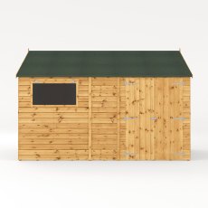 12x10 Mercia Premium Shiplap Reverse Apex Workshop - isolated front elevation