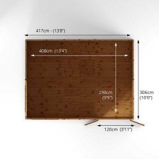 14x10 Mercia Premium Shiplap Reverse Apex Workshop - floor plan