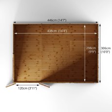 15x10 Mercia  Mercia Premium Shiplap Reverse Apex Workshop - dimensions