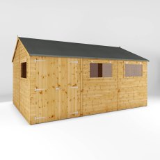 15x10 Mercia  Mercia Premium Shiplap Reverse Apex Workshop - isolated angle view
