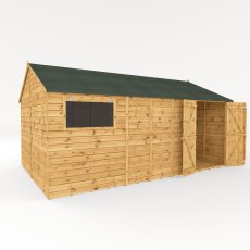 16x10 Mercia Premium Shiplap Reverse Apex Workshop - isolated angle view