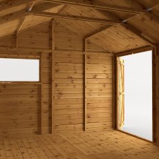 16x10 Mercia Premium Shiplap Reverse Apex Workshop - roof trusses with metal supports