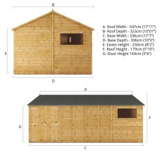 18x10 Mercia Premium Shiplap Reverse  Apex Workshop - diagram