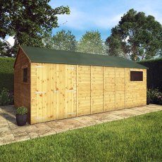 18x10 Mercia Premium Shiplap Reverse  Apex Workshop - insitu with doots closed