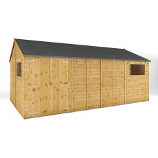 18x10 Mercia Premium Shiplap Reverse  Apex Workshop - isolated with doors closed