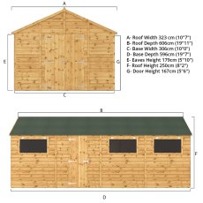 20x10 Mercia Premium Shiplap Apex Workshop - diagram