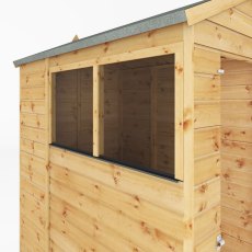 6x4 Mercia Shiplap Apex & Reverse Apex Shed - isolated window view