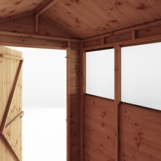 6x4 Mercia Shiplap Apex & Reverse Apex Shed - isolated internal view