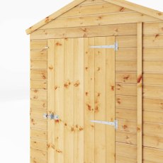 7x5 Mercia Shiplap Apex & Reverse Apex Shed - isolated door view, door closed