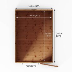 7x5 Mercia Shiplap Apex & Reverse Apex Shed - footprint