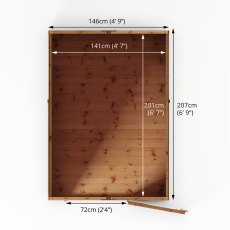 7x5 Mercia Shiplap Apex & Reverse Apex Windowless Apex Shed - Windowless - footprint