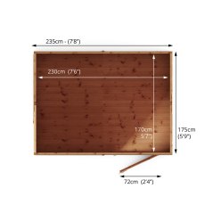 8x6 Mercia Shiplap Apex & Reverse Apex Shed - Windowless - footprint