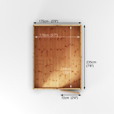 8x6 Mercia Shiplap Apex & Reverse Apex Shed - Windowless - footprint